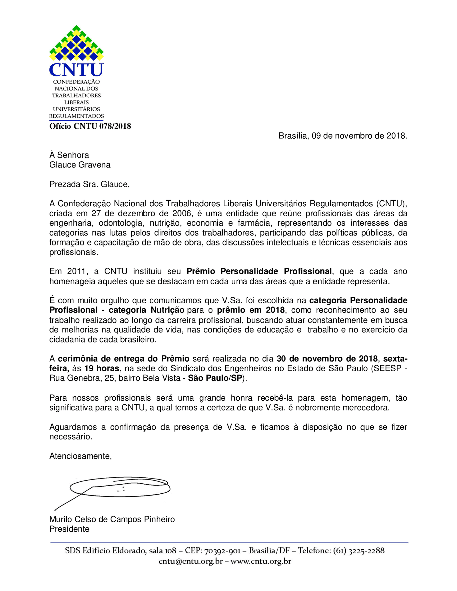 Homenageada Glauce Gravena Sindinutri 1